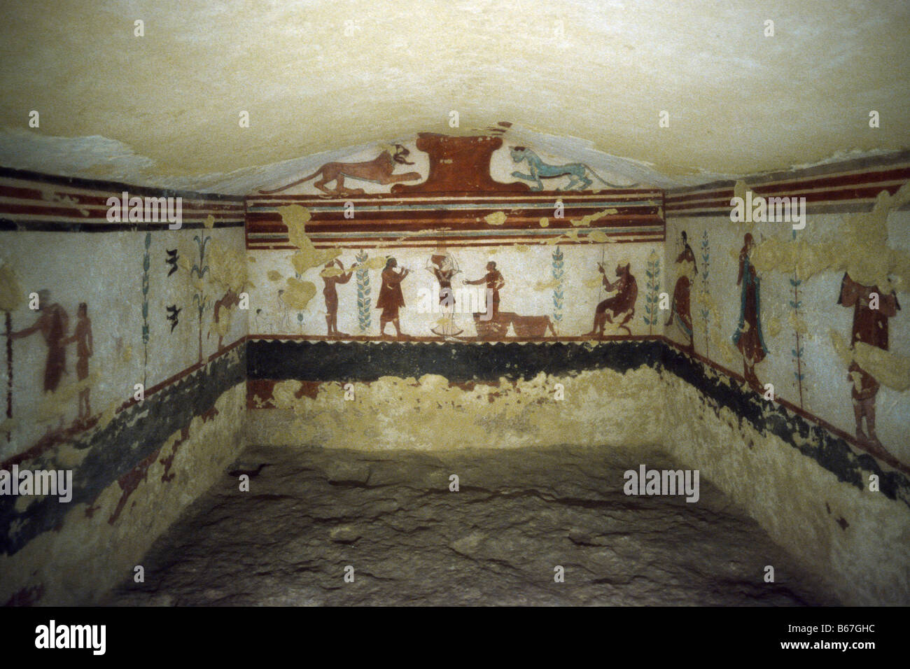 La tombe étrusque de Tarquinia Italie Latium de jongleurs (510 BC) Banque D'Images
