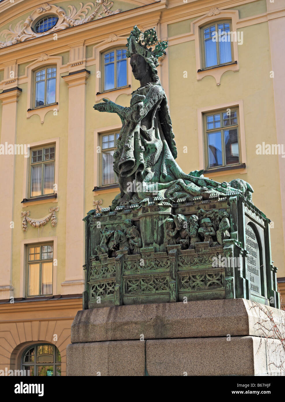 Sculpture en bronze, Monument, Gamla Stan (vieille ville), Stockholm, Suède Banque D'Images