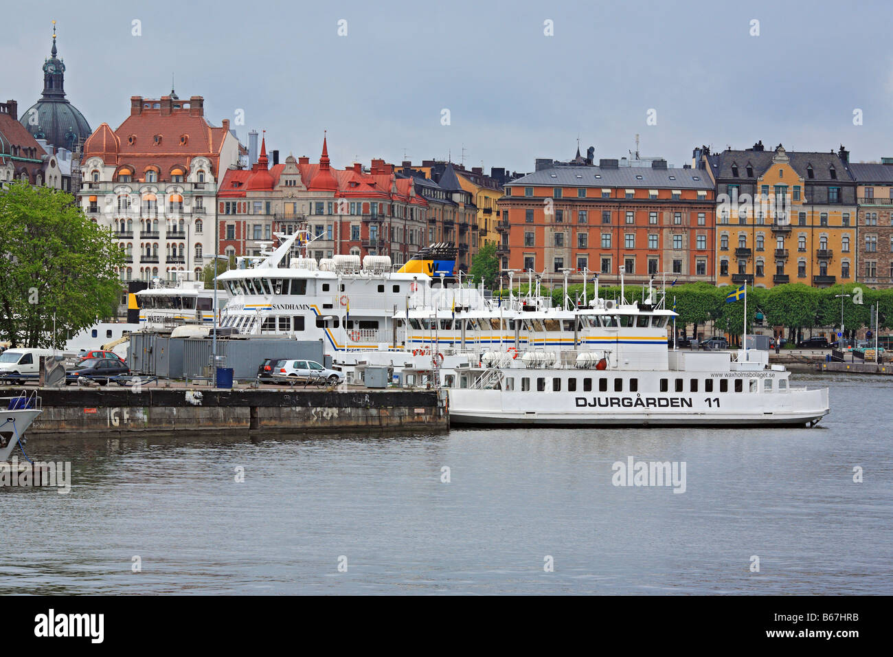 Navire, navire, la mer Baltique, la ville de Stockholm, Suède Banque D'Images