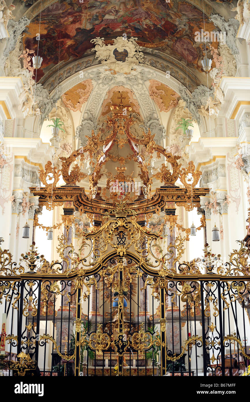 Intérieur de l'église Saint Paulin (1734-1757), Trèves, Rhénanie-Palatinat, Allemagne Banque D'Images