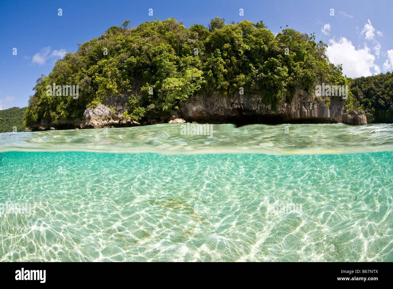 Les réflexions dans l'océan Pacifique Palau Micronésie Lagoon Banque D'Images