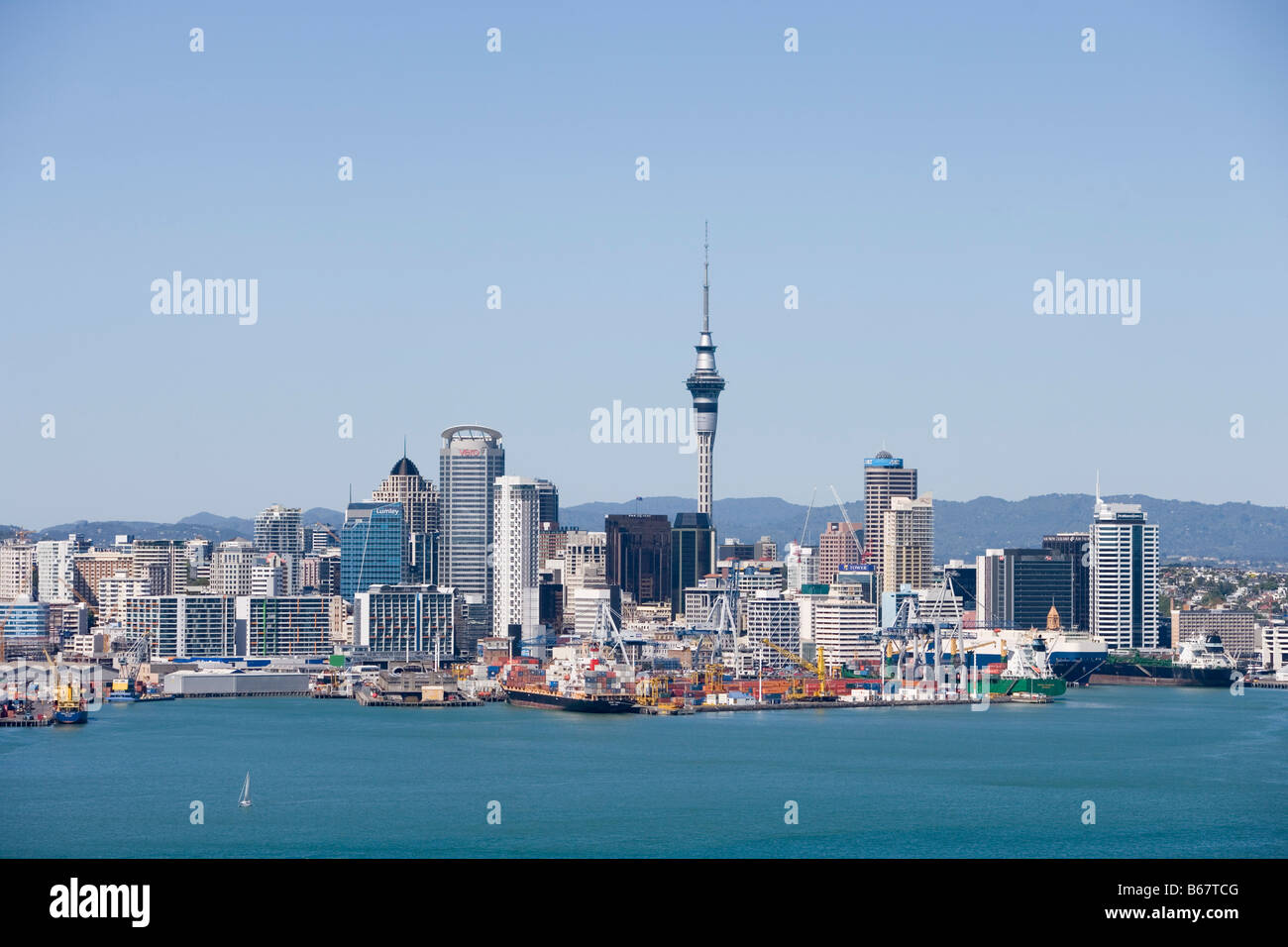 Auckland Skyline, vue de Mt. Victoria, Devonport, Auckland, île du Nord, Nouvelle-Zélande Banque D'Images