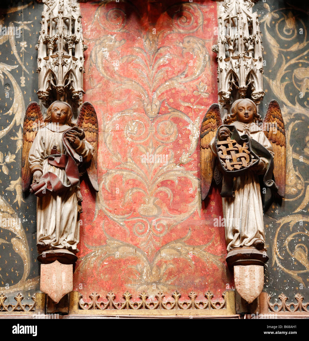 Sculpture gothique intérieur de cathédrale de Saint Cécile, Albi, France Banque D'Images