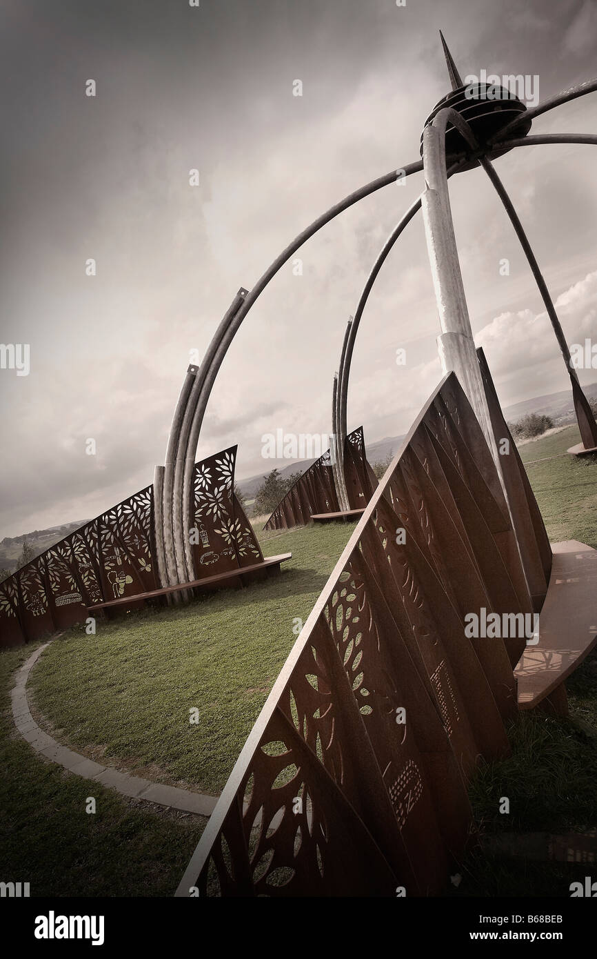 L'Art Moderne à Penallta Structure Ystrad Mynach près du parc,le pays de Galles, Royaume-Uni Banque D'Images
