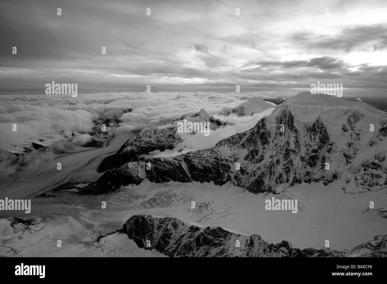 USA Alaska Denali National Park vue aérienne de l'Alaska peaks Banque D'Images