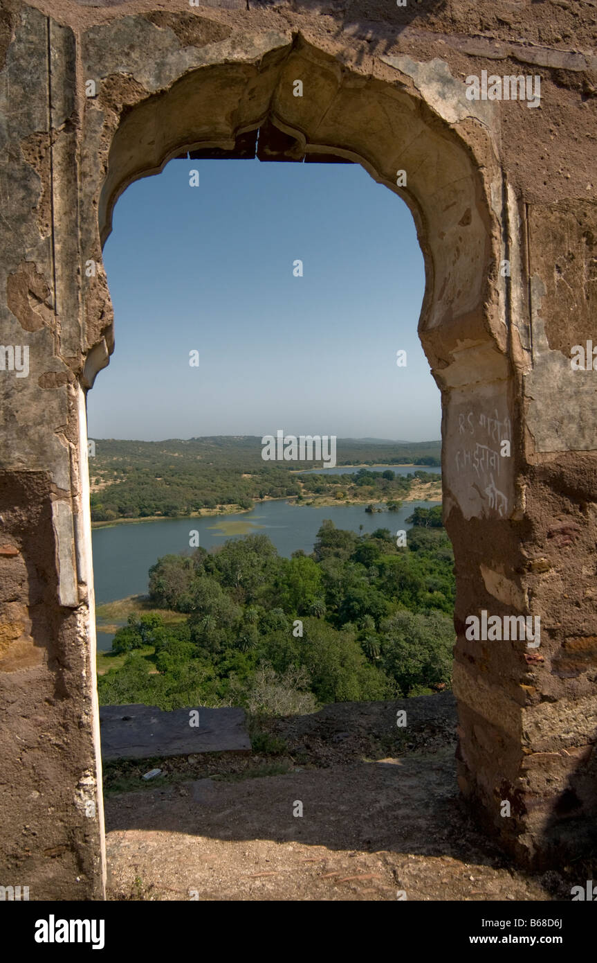Fort de Ranthambore. Le parc national de Ranthambore. Le Rajasthan. L'Inde Banque D'Images