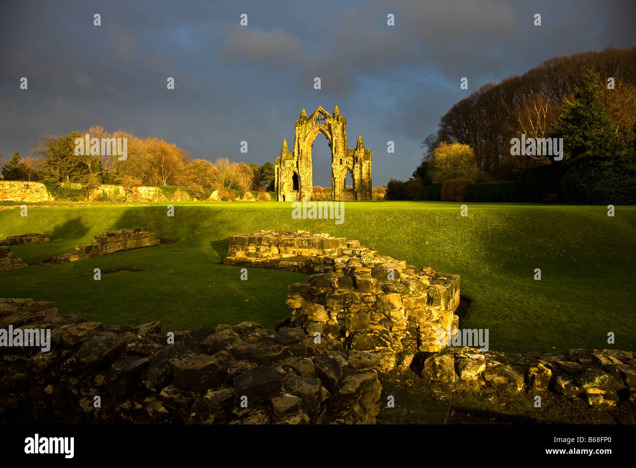 Gisborough Prieuré reste dans Winter Sunshine Guisborough Cleveland Banque D'Images