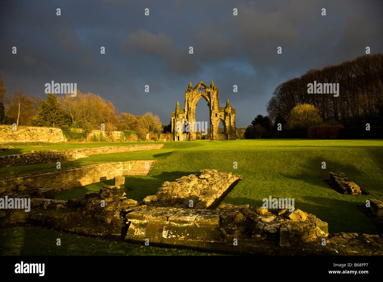 Gisborough Prieuré reste dans Winter Sunshine Guisborough Cleveland Banque D'Images