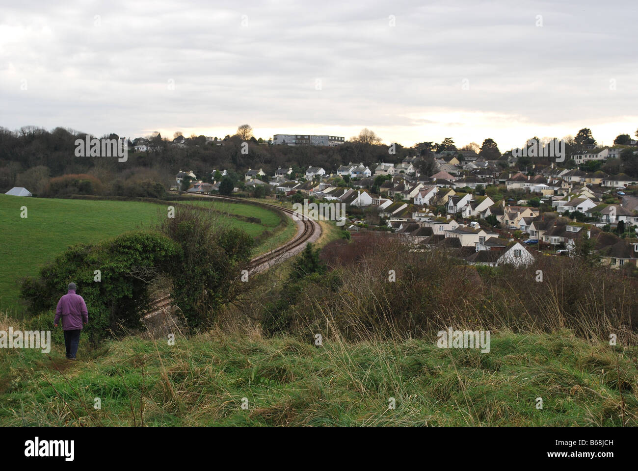 Une vue de la voie ferrée en broadsands Brunel Banque D'Images