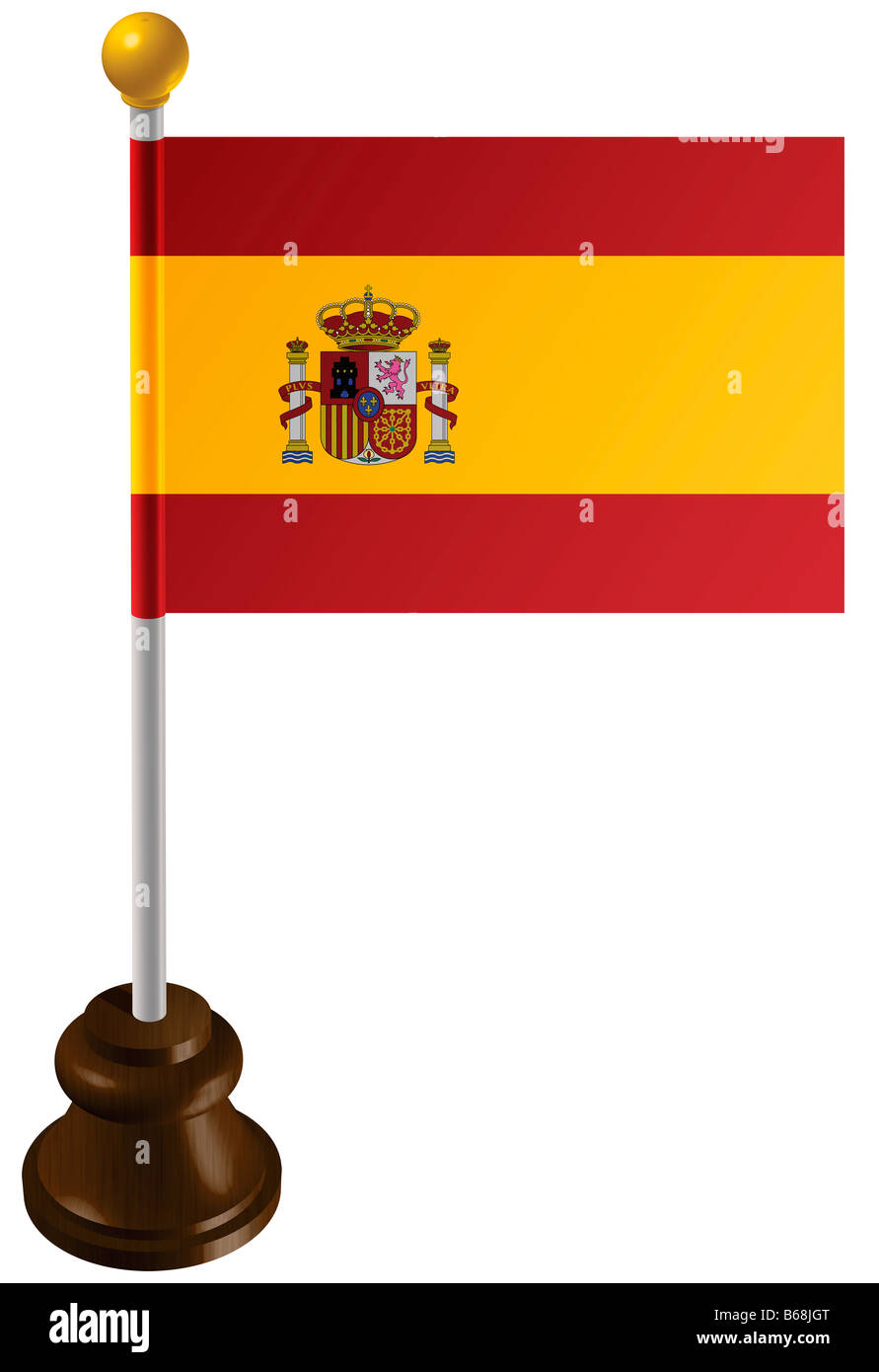 En tant que marqueur du drapeau espagnol Banque D'Images