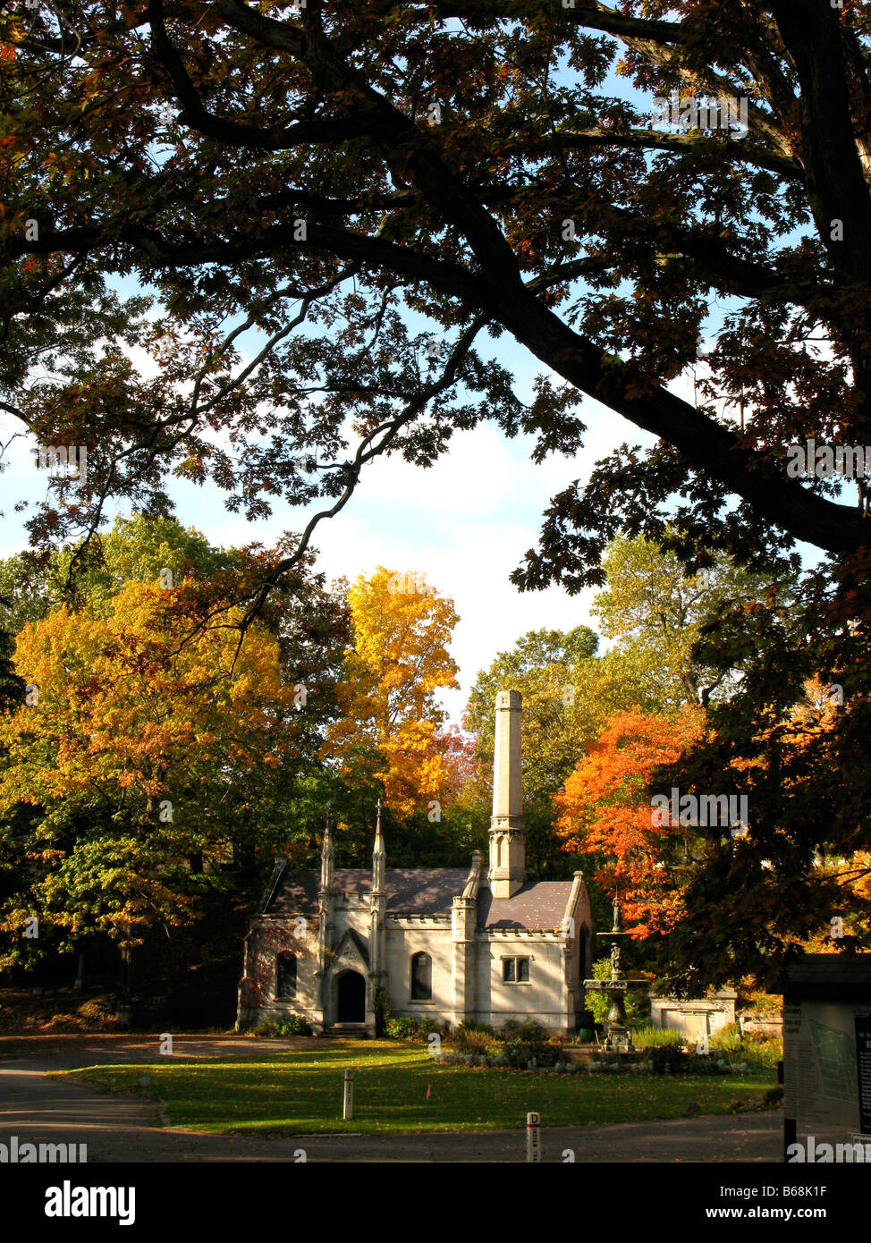 Scène à l'automne de Mount Hope Cemetery à Rochester, NY USA Banque D'Images