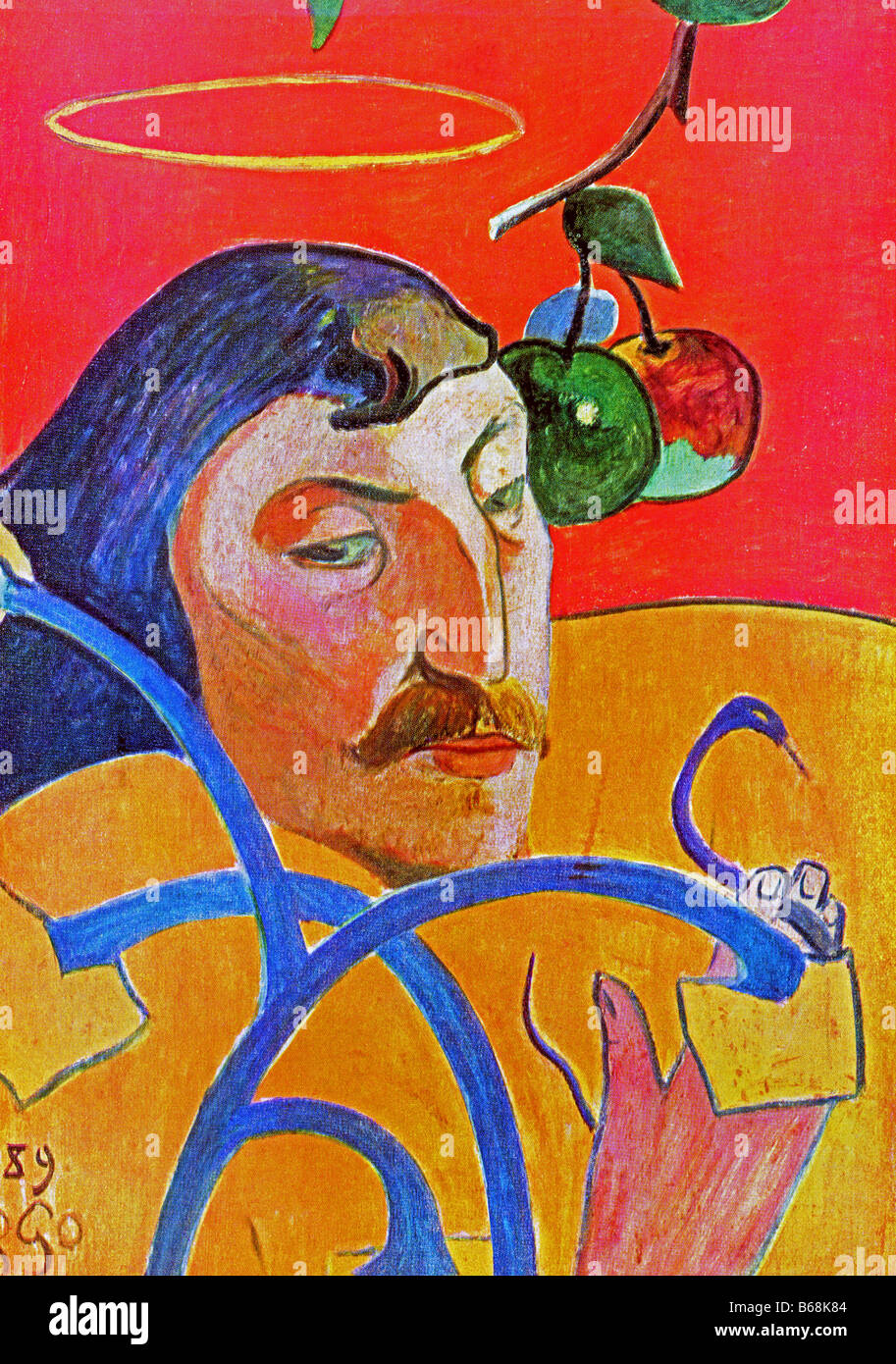 Autoportrait de 1889 de Paul Gauguin Banque D'Images Autoportrait de 1889 de Paul Gauguin Banque D'Images