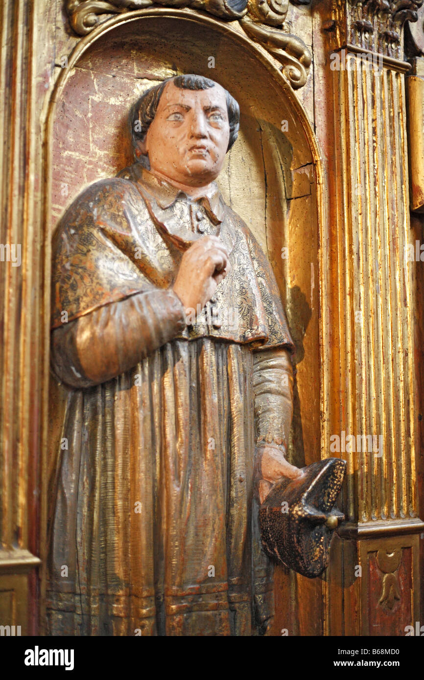 Sculpture en bois médiévale à l'église de St Sernin, Toulouse, France Banque D'Images