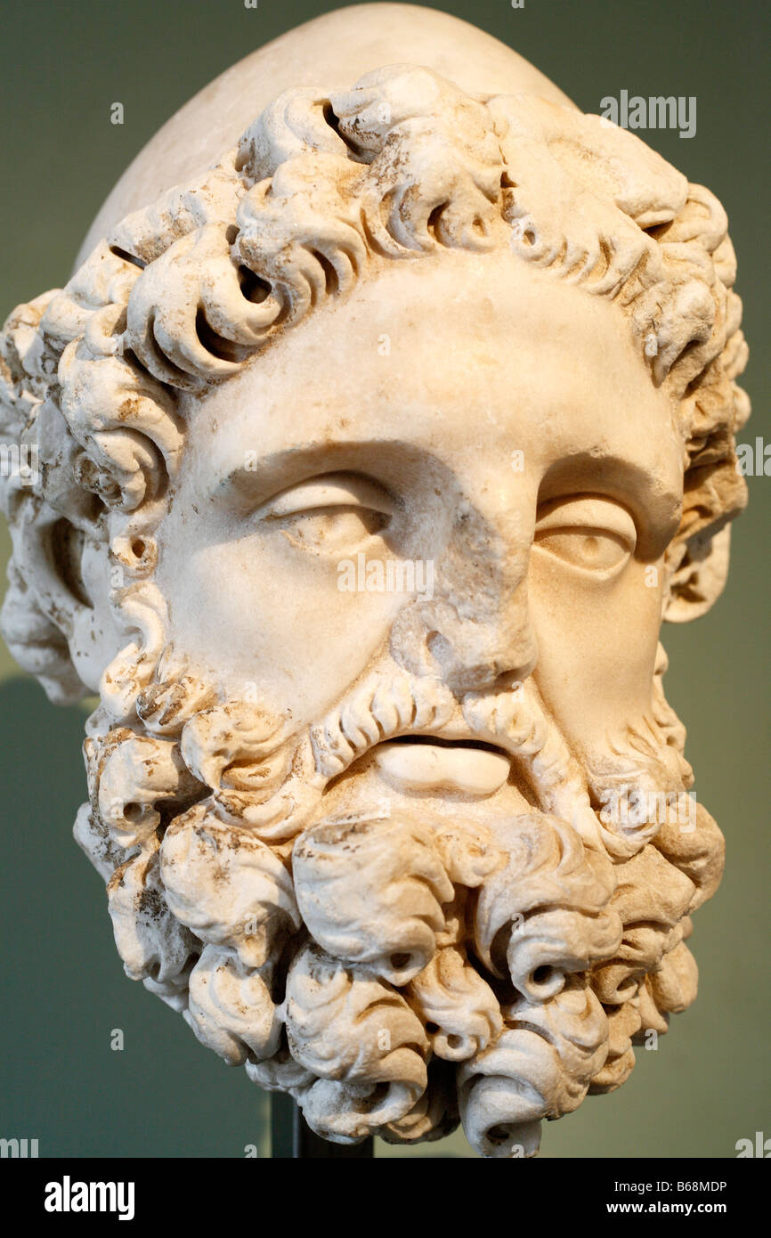 Chef de Vulcan (2-3 siècle AD), en sculpture romaine, musée des Augustins, Toulouse, France musée Banque D'Images