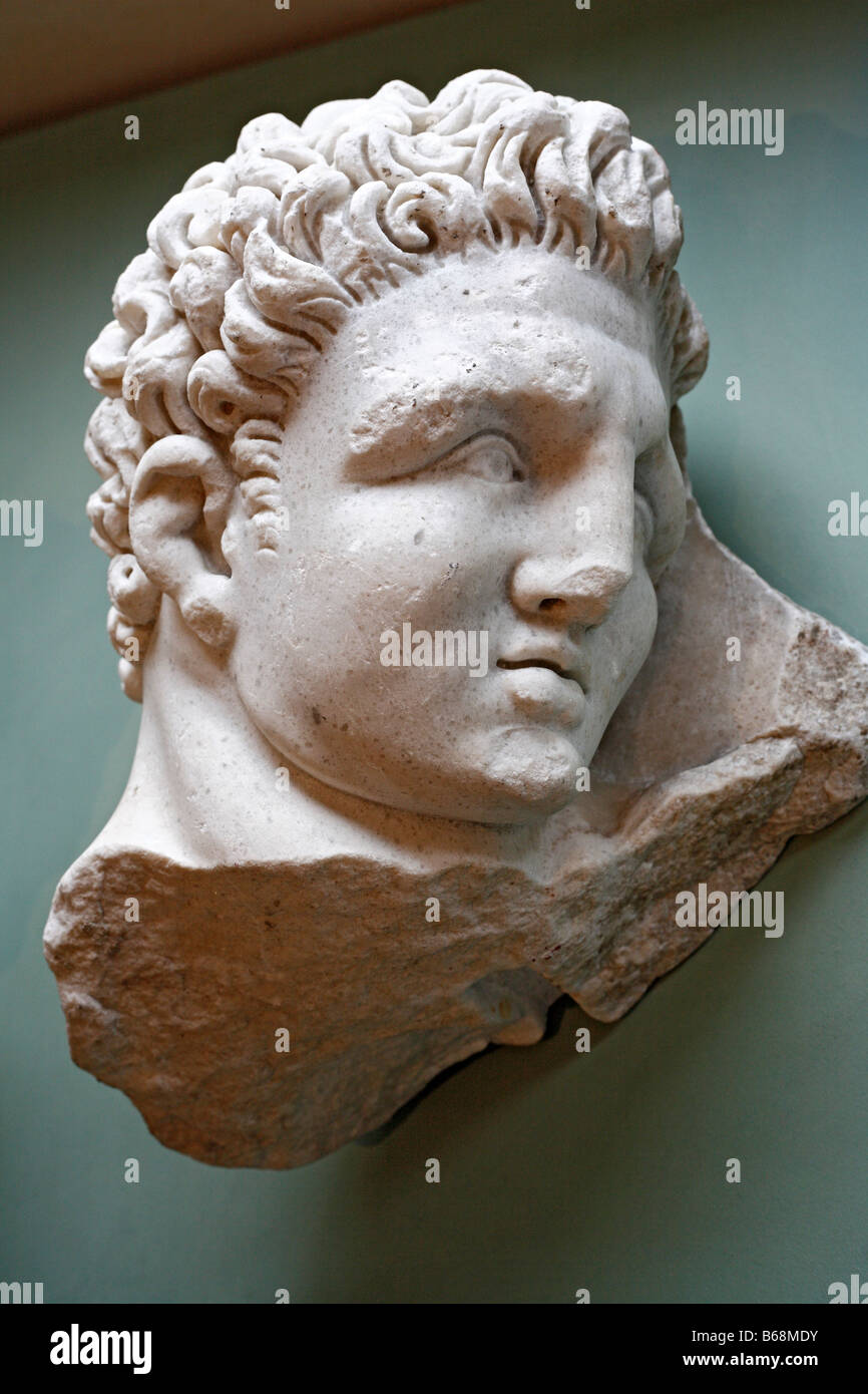 Chef d'Hercule (Héraclès) (2-3 siècle AD), en sculpture romaine, musée des Augustins, Toulouse, France musée Banque D'Images