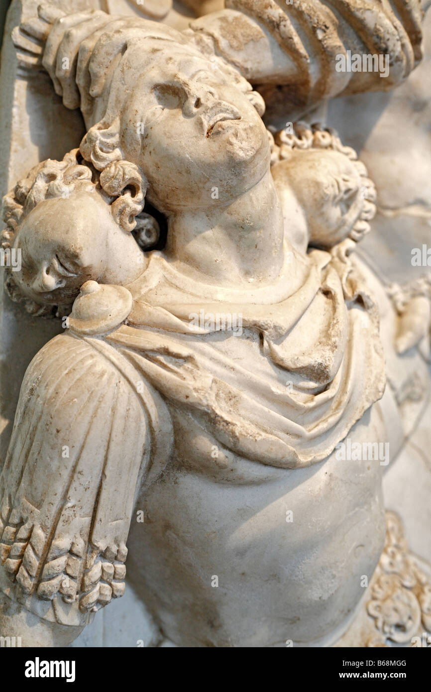 Chef de Geryon (2-3 siècle), en sculpture romaine, musée des Augustins, Toulouse, France musée Banque D'Images