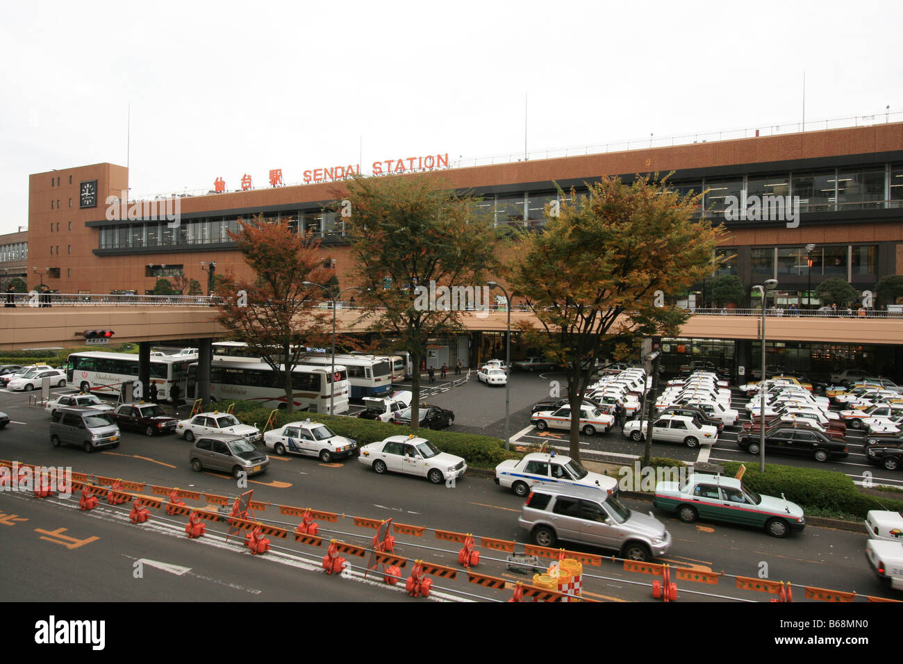 L'extérieur de la gare de Sendai Banque D'Images