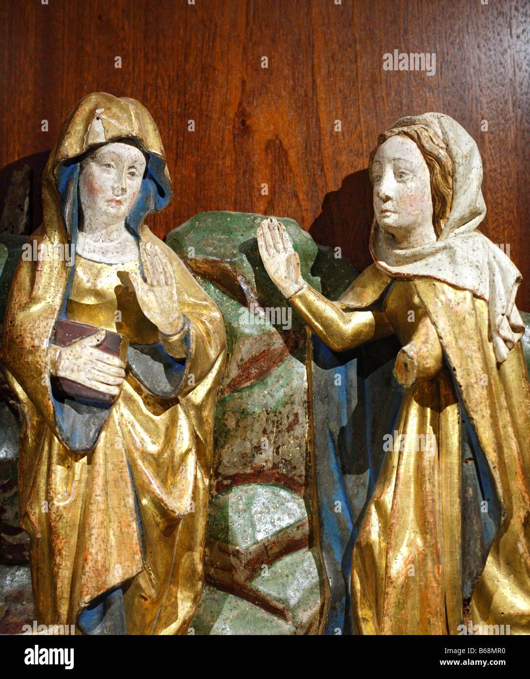 Sculpture gothique, l'intérieur de cathédrale de Saint Cécile, Albi, France Banque D'Images