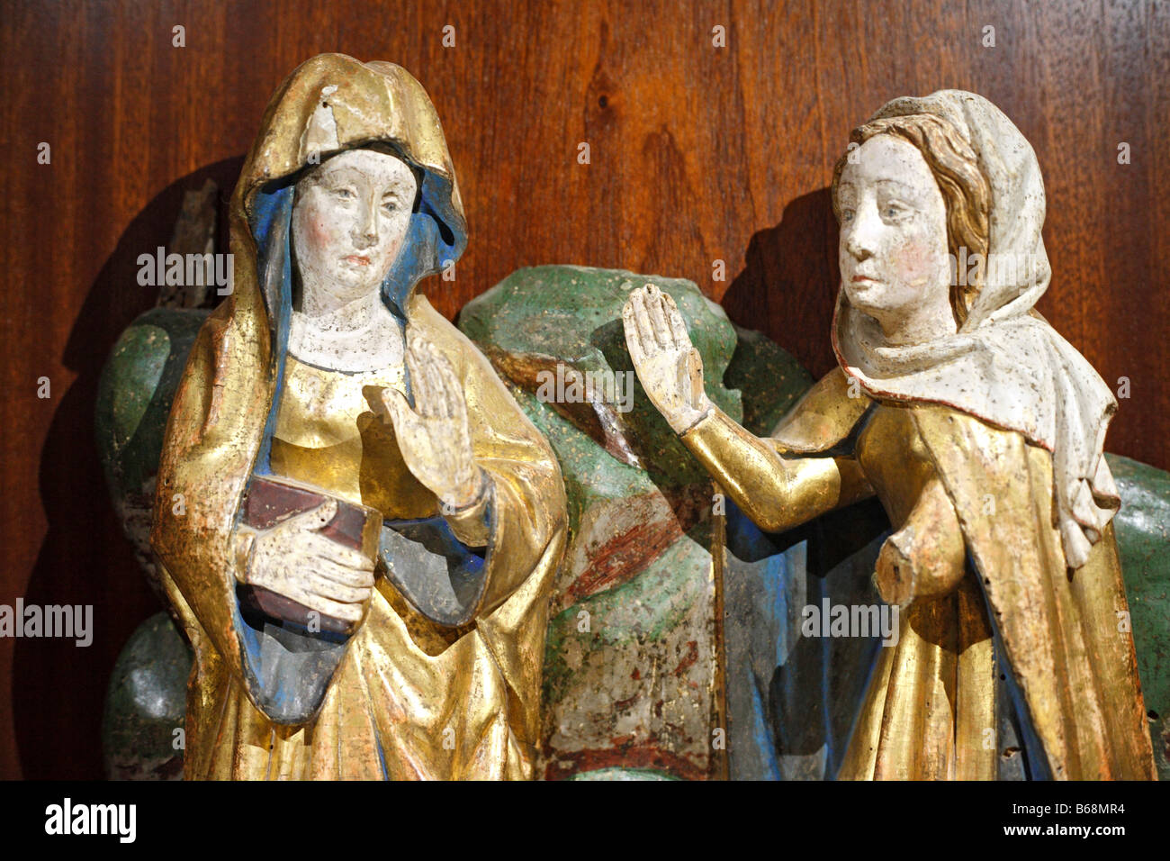 Sculpture gothique, l'intérieur de cathédrale de Saint Cécile, Albi, France Banque D'Images