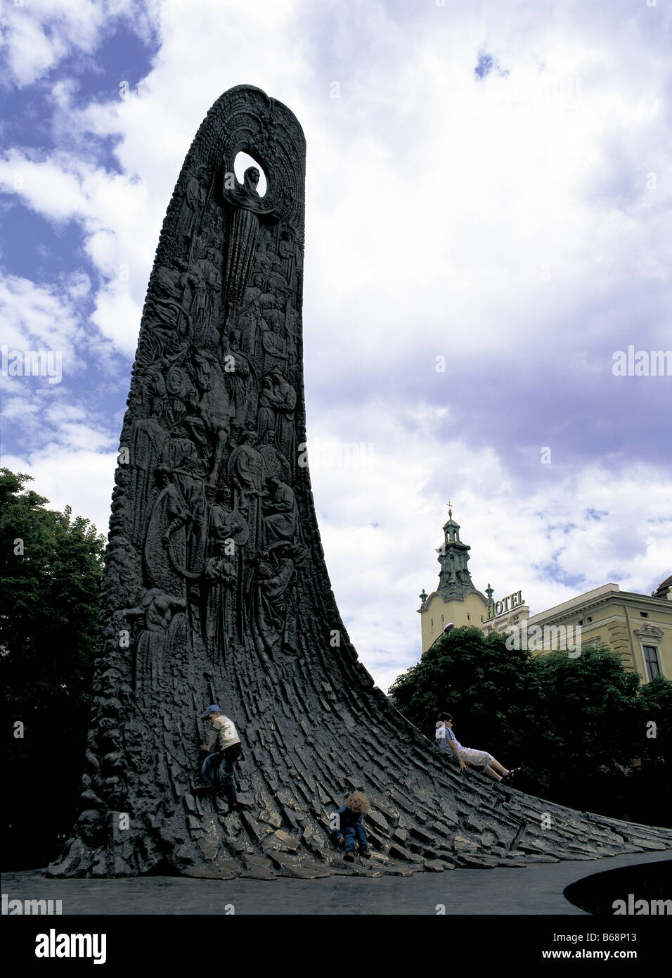 Monument à l'ouest de l'Ukraine Lviv Taras Shevchenko Banque D'Images