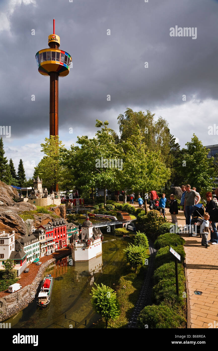 Legoland, le Danemark : modèle Lego de Phalz Château près de Kaub, dans la vallée du Rhin Banque D'Images