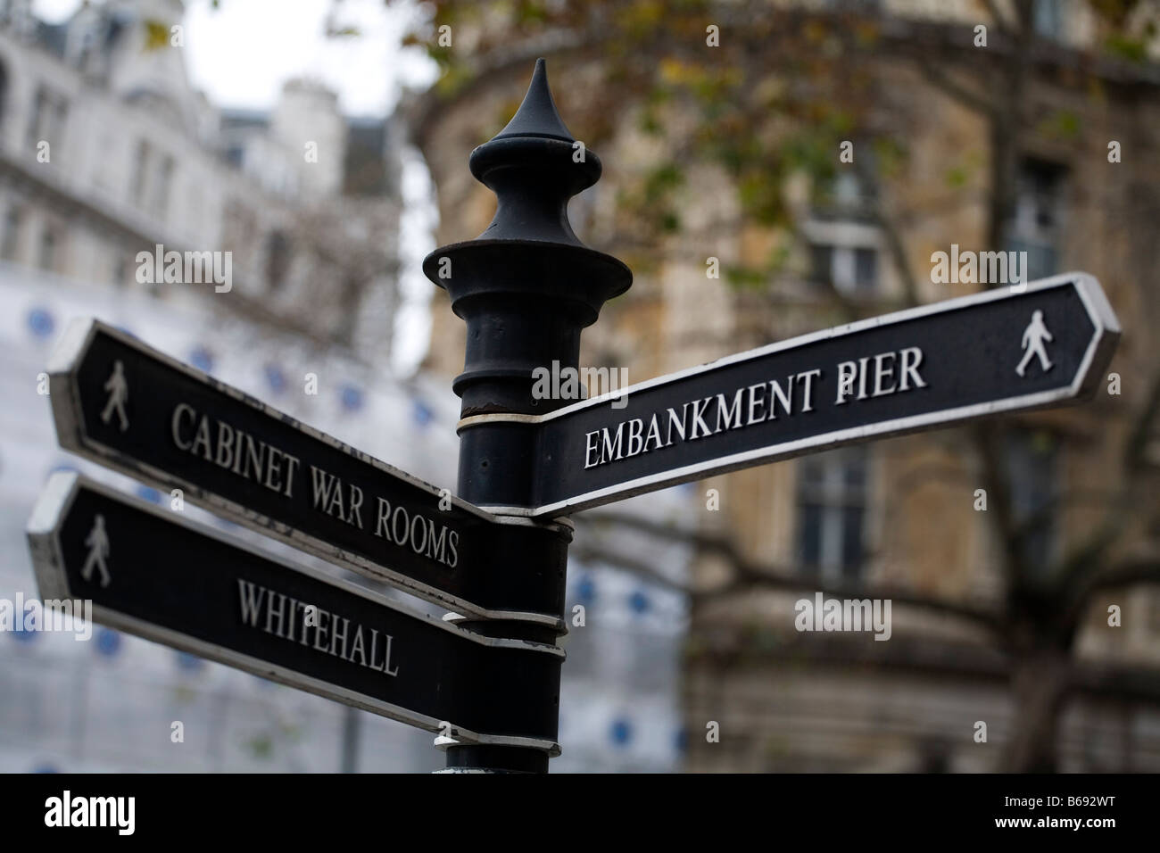 Un panneau au centre de Londres. Banque D'Images