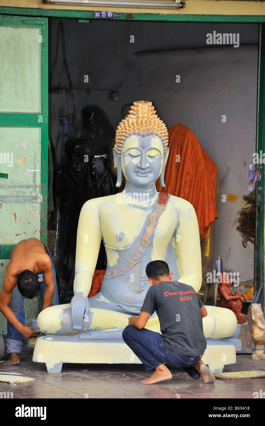 Réalisation d'une statue de Bouddha à Bangkok en Thaïlande Banque D'Images