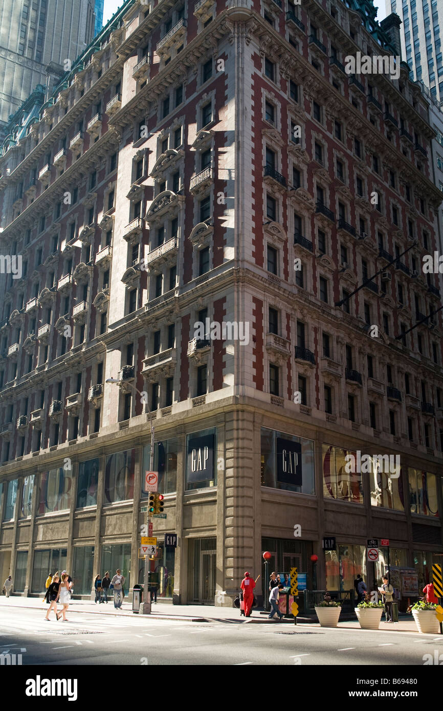 Un coin de rue à Manhattan Banque D'Images