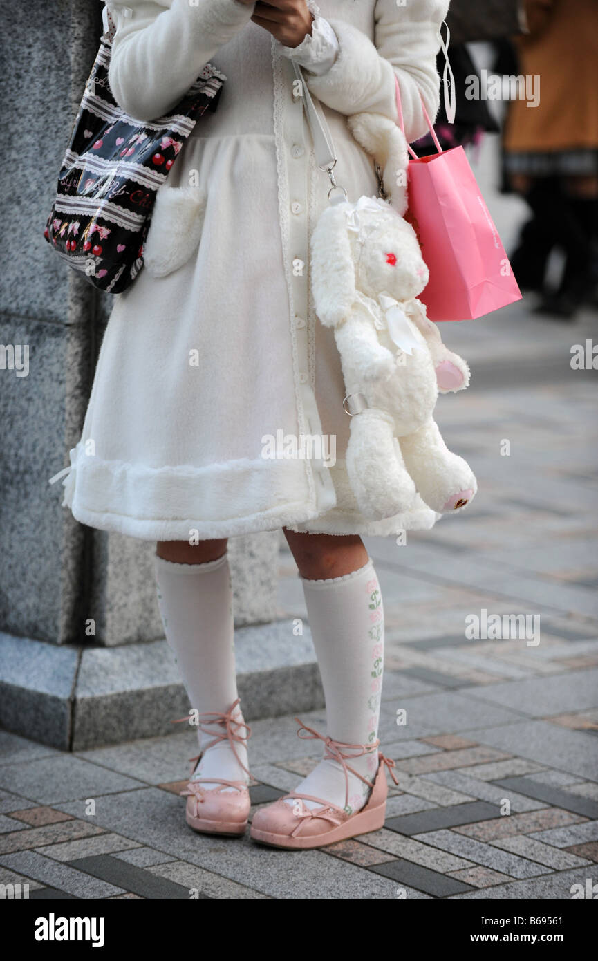 Les Harajuku Girls chaque dimanche dans leur robe de mode unique - Parc Yoyogi, Harajuku district de Tokyo Banque D'Images