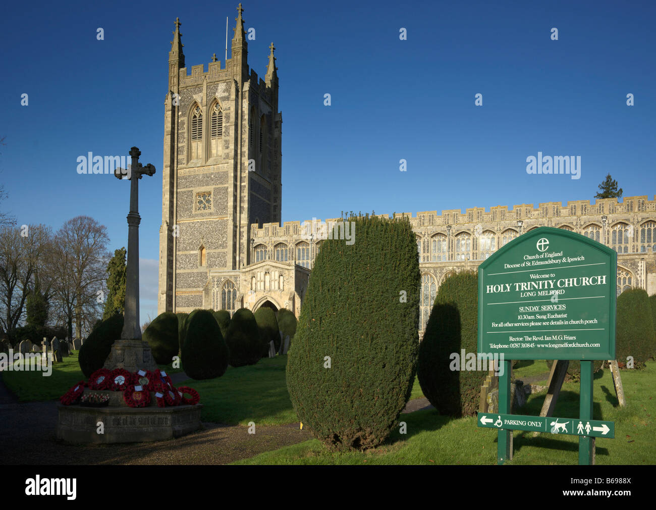 L'église Holy Trinity Long Melford Banque D'Images
