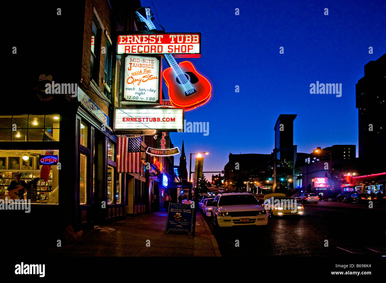 Ernest Tubb Record Shop, sur la célèbre rue à l'honky tonk Nashville Tennessee dans Broadway inférieur Banque D'Images