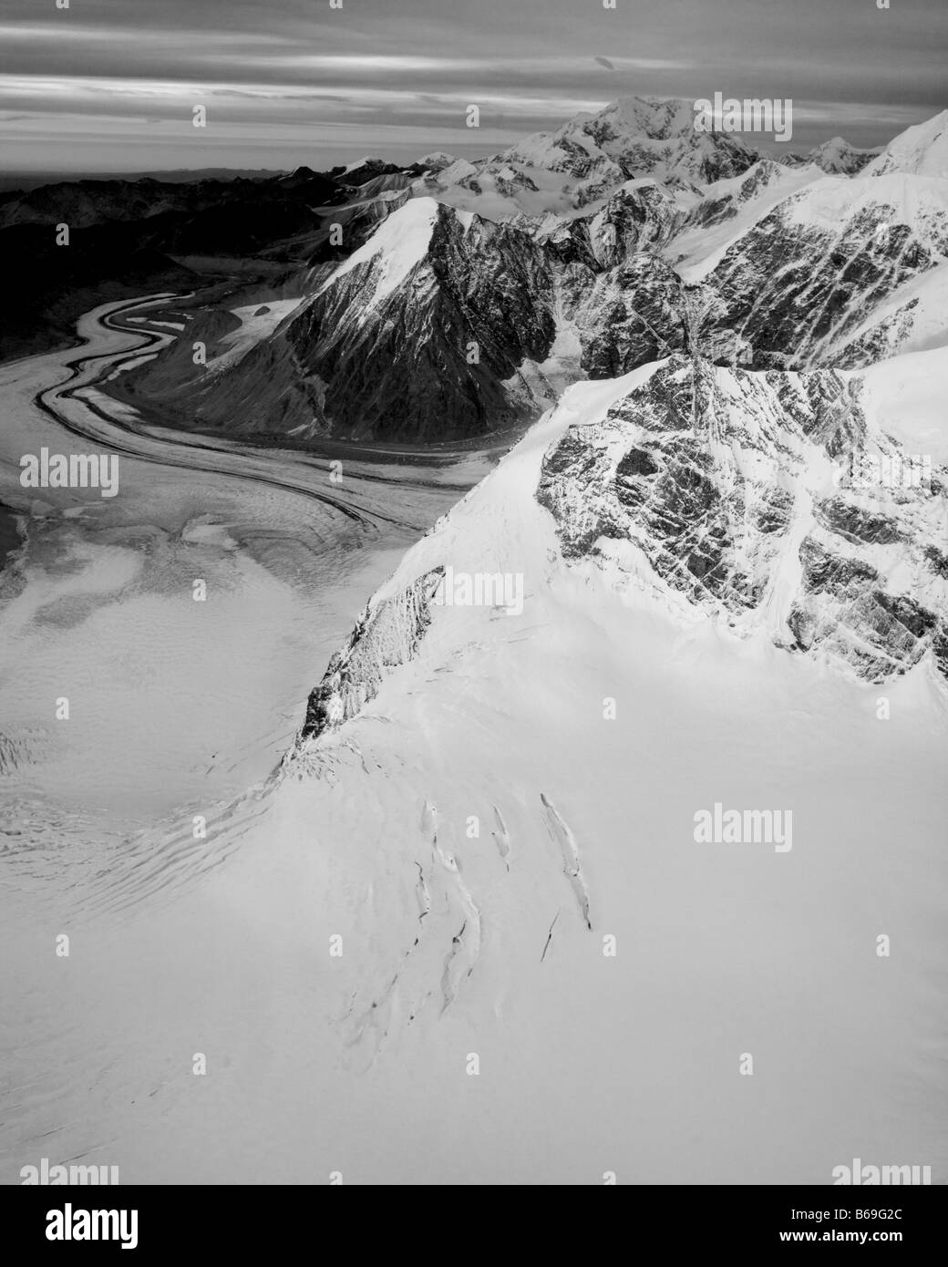 USA Alaska Denali National Park vue aérienne du Mont McKinley et de l'Alaska peaks Banque D'Images