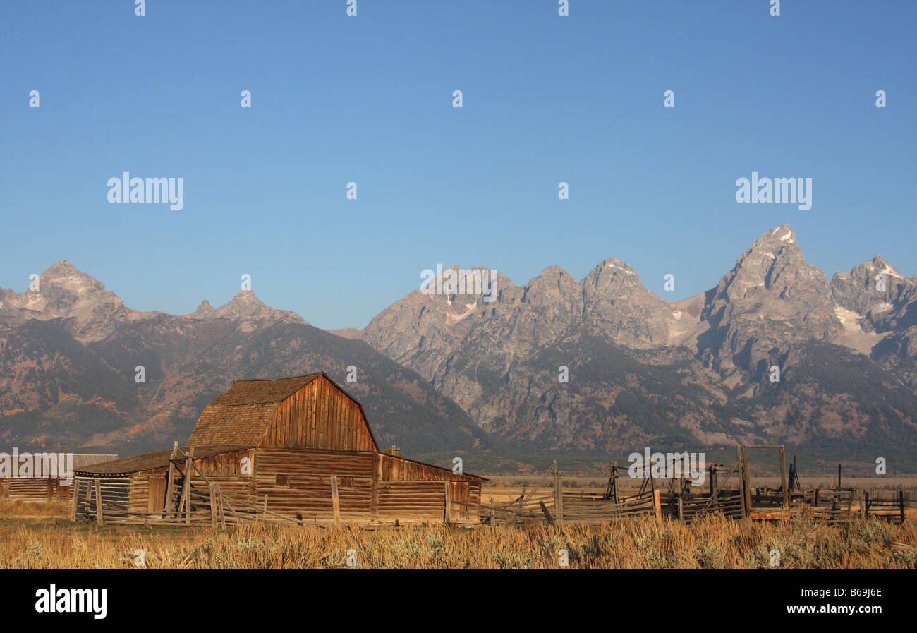 Moulton Barn, Mormon Row Historic District, Parc National de Grand Teton, Wyoming Banque D'Images