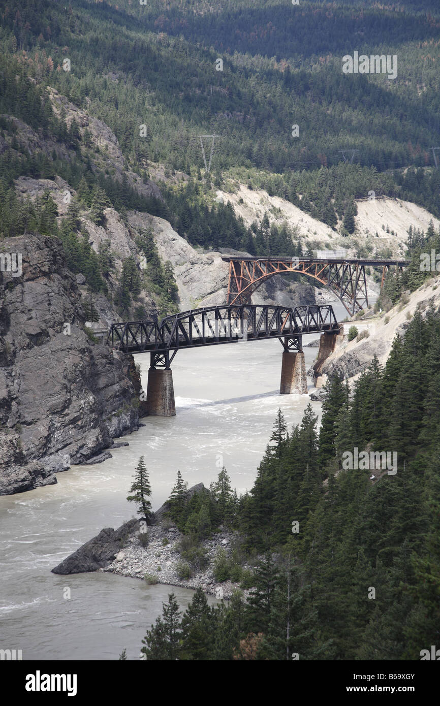 Kanada Canada BC Britisch British Columbia Fraser entre Zwischen Hells Gate Route 1 et Lytton, Fraser Canyon Banque D'Images