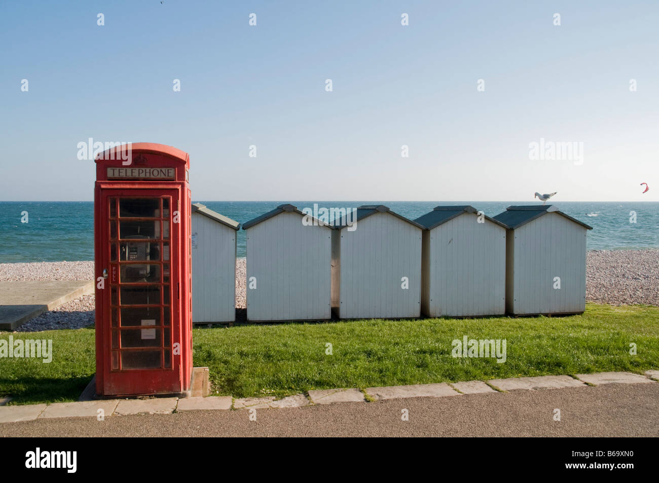 Cabines de plage Budleigh Salterton Devon Banque D'Images