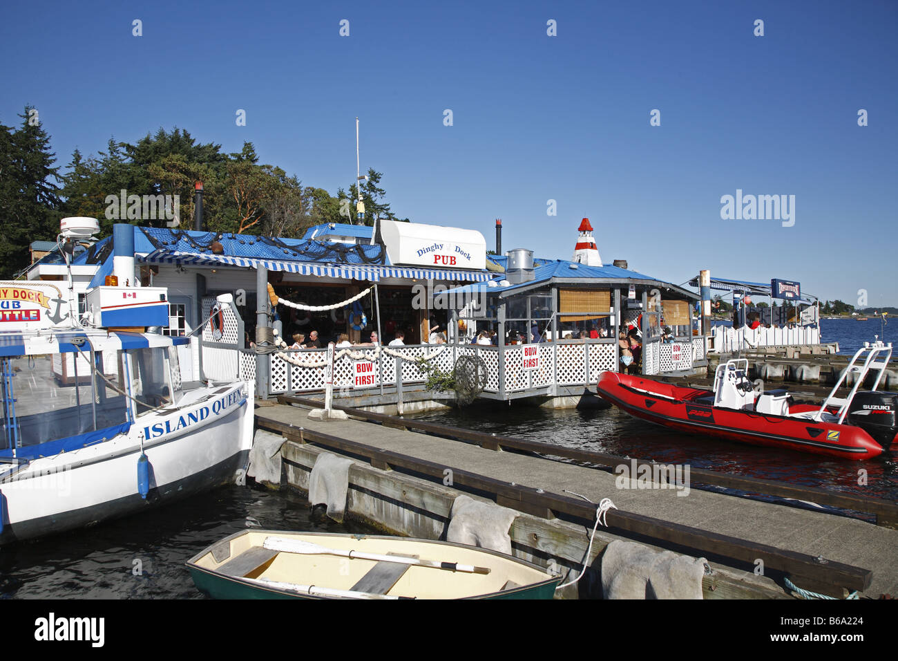 Kanada Canada Colombie-Britannique Nanaimo BC Britisch l'île Protection Pub Dinghy Dock Banque D'Images