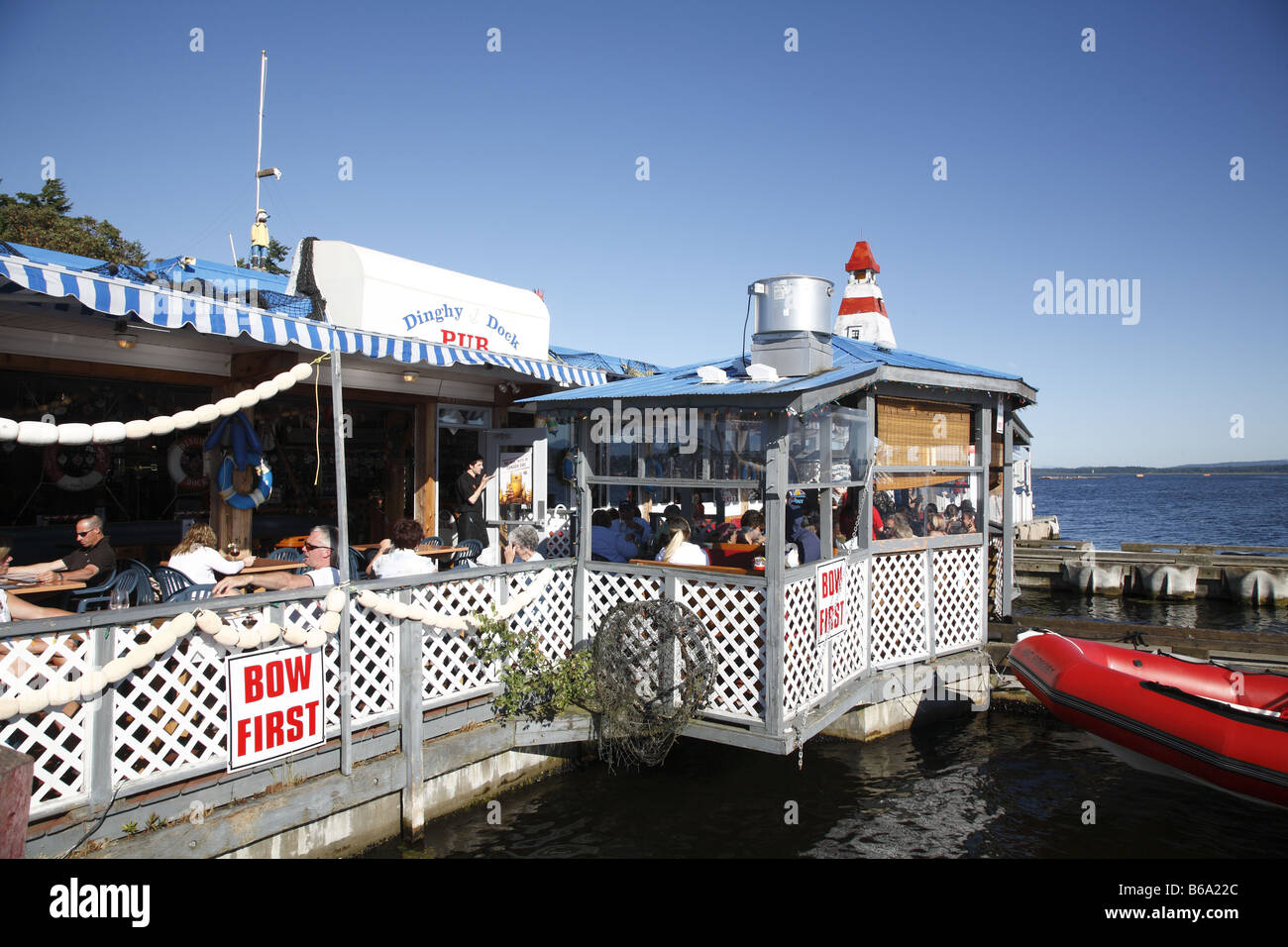 Kanada Canada Colombie-Britannique Nanaimo BC Britisch l'île Protection Pub Dinghy Dock Banque D'Images