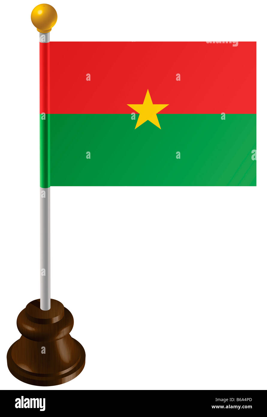 Drapeau du Burkina Faso comme marqueur Banque D'Images