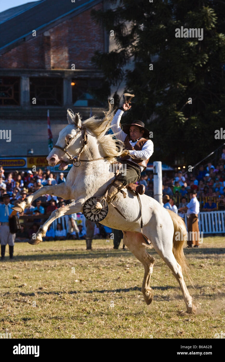 Cheval rodéo Uruguay fiesta gaucho cow-boy cowboy Banque D'Images