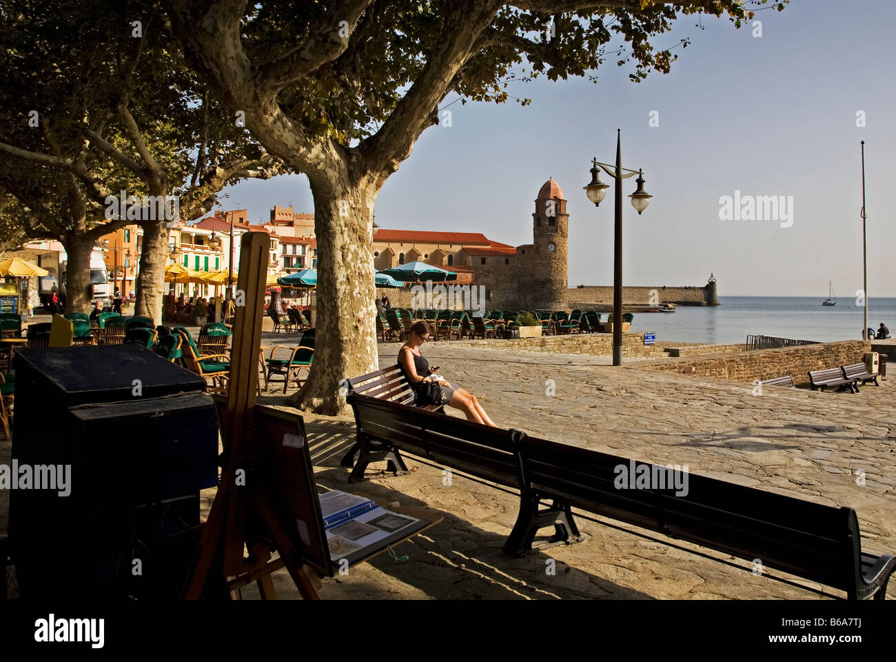 Collioure Village de pêcheurs et d'artistes colonie, Pyrennees-Orientales, France Banque D'Images