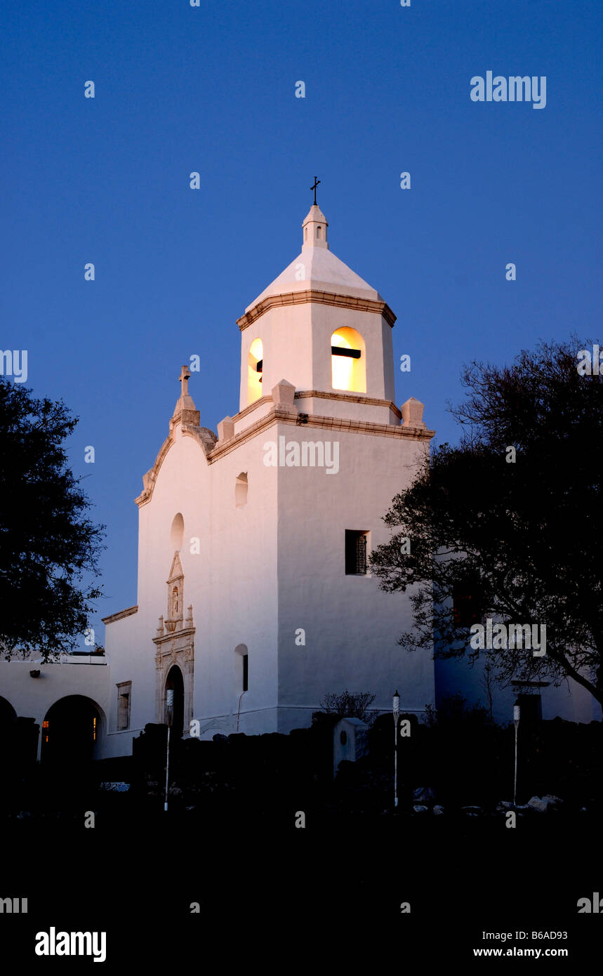 Espiritu Santo mission près de Goliad, Texas. Mission Espagnole Construite sur 1749.cru début de l'industrie du bétail au Texas, USA Banque D'Images