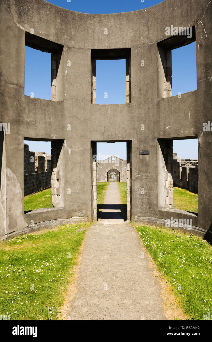 L'intérieur des ruines du palais des évêques, Castlerock près de l'Irlande du Nord. Banque D'Images