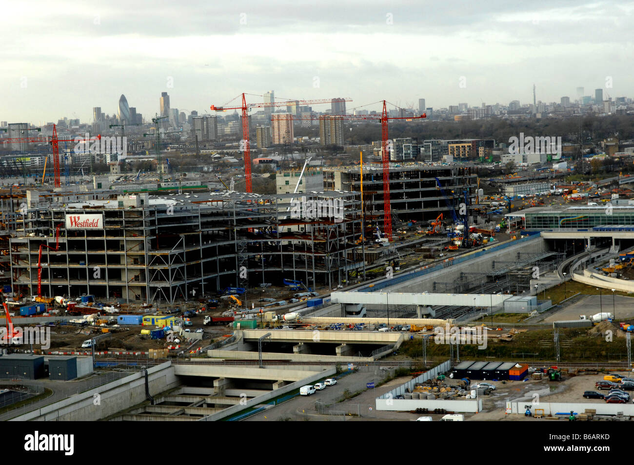 La construction du site olympique de Londres 2012 Banque D'Images