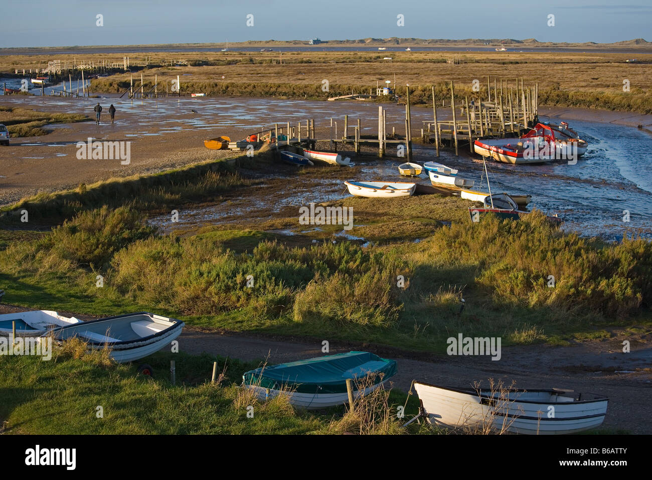 Morston Quai Lowtide Novembre Norfolk Banque D'Images