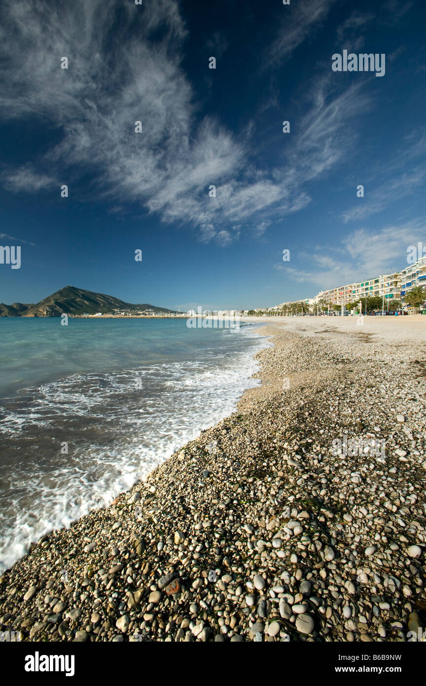 Plage à Altea, Costa Blanca, Espagne Banque D'Images