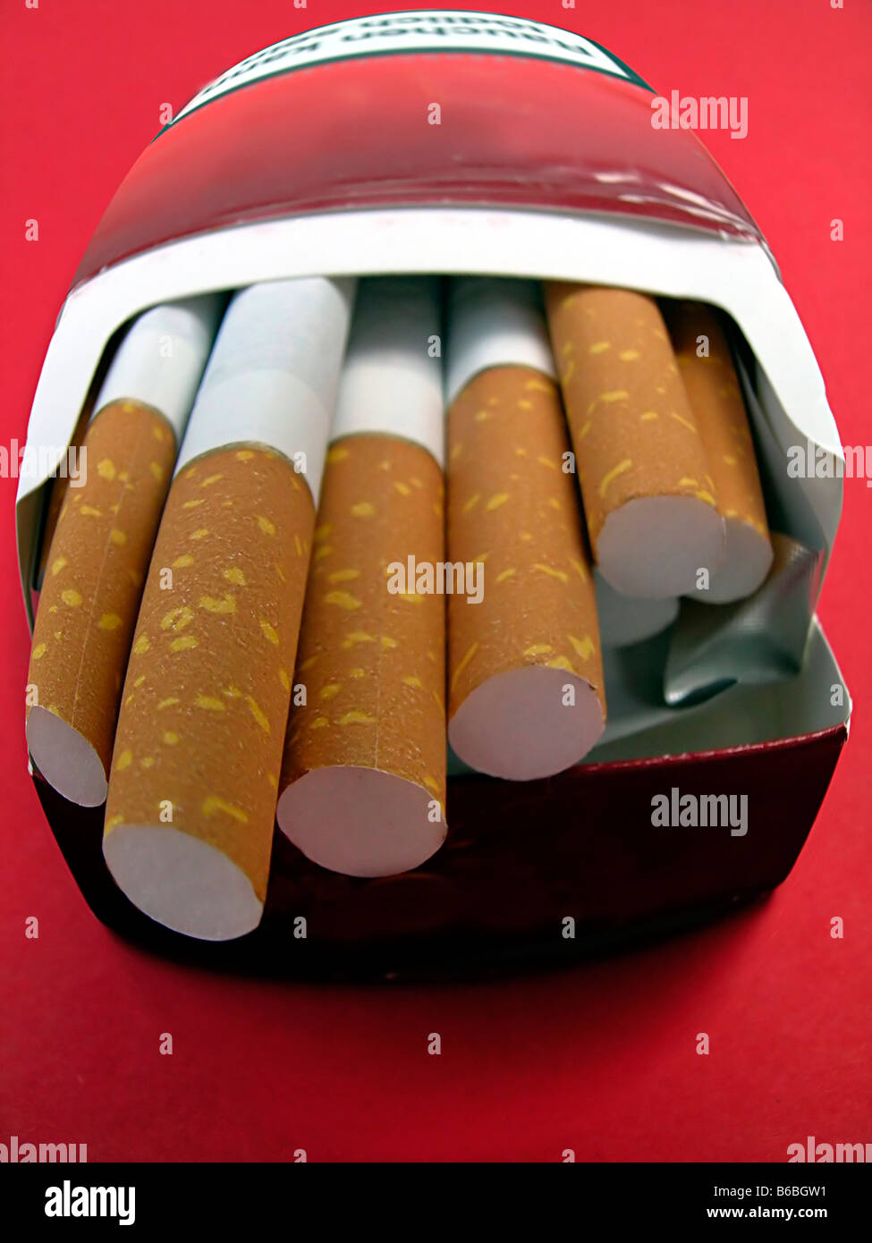 Close-up de cigarettes dans le paquet Banque D'Images
