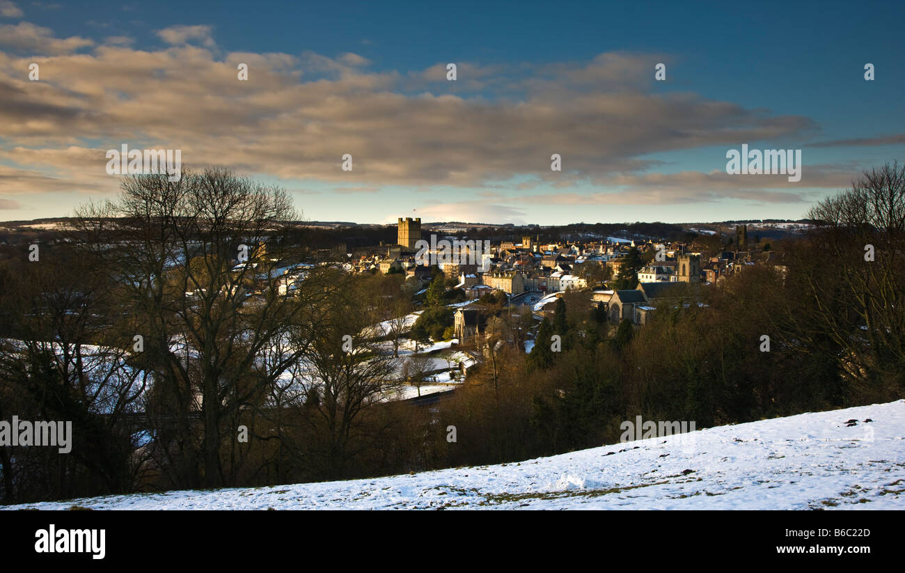 L'hiver à Richmond North Yorkshire à partir de la Maison Dieu Banque D'Images