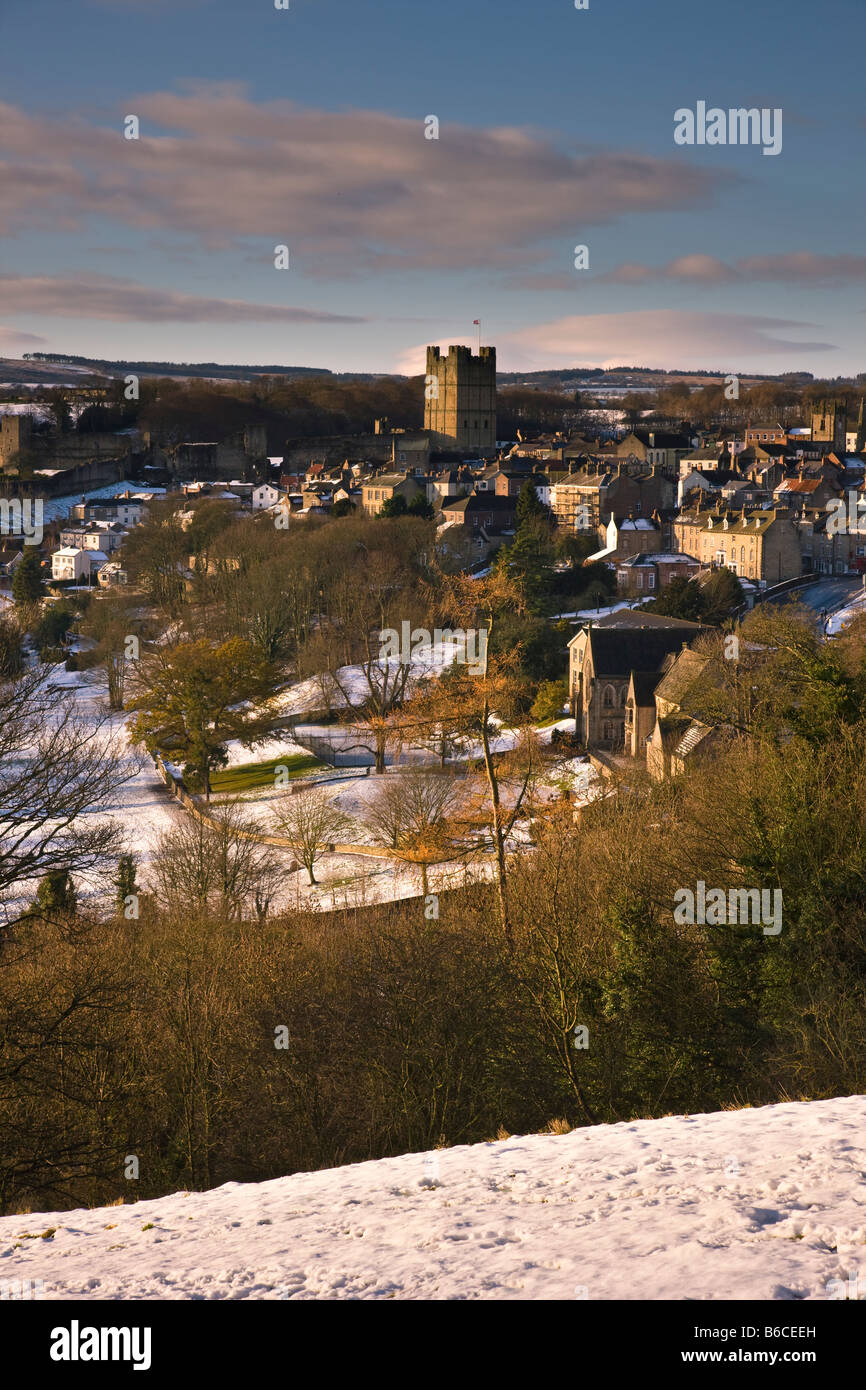 L'hiver à Richmond North Yorkshire à partir de la Maison Dieu Banque D'Images