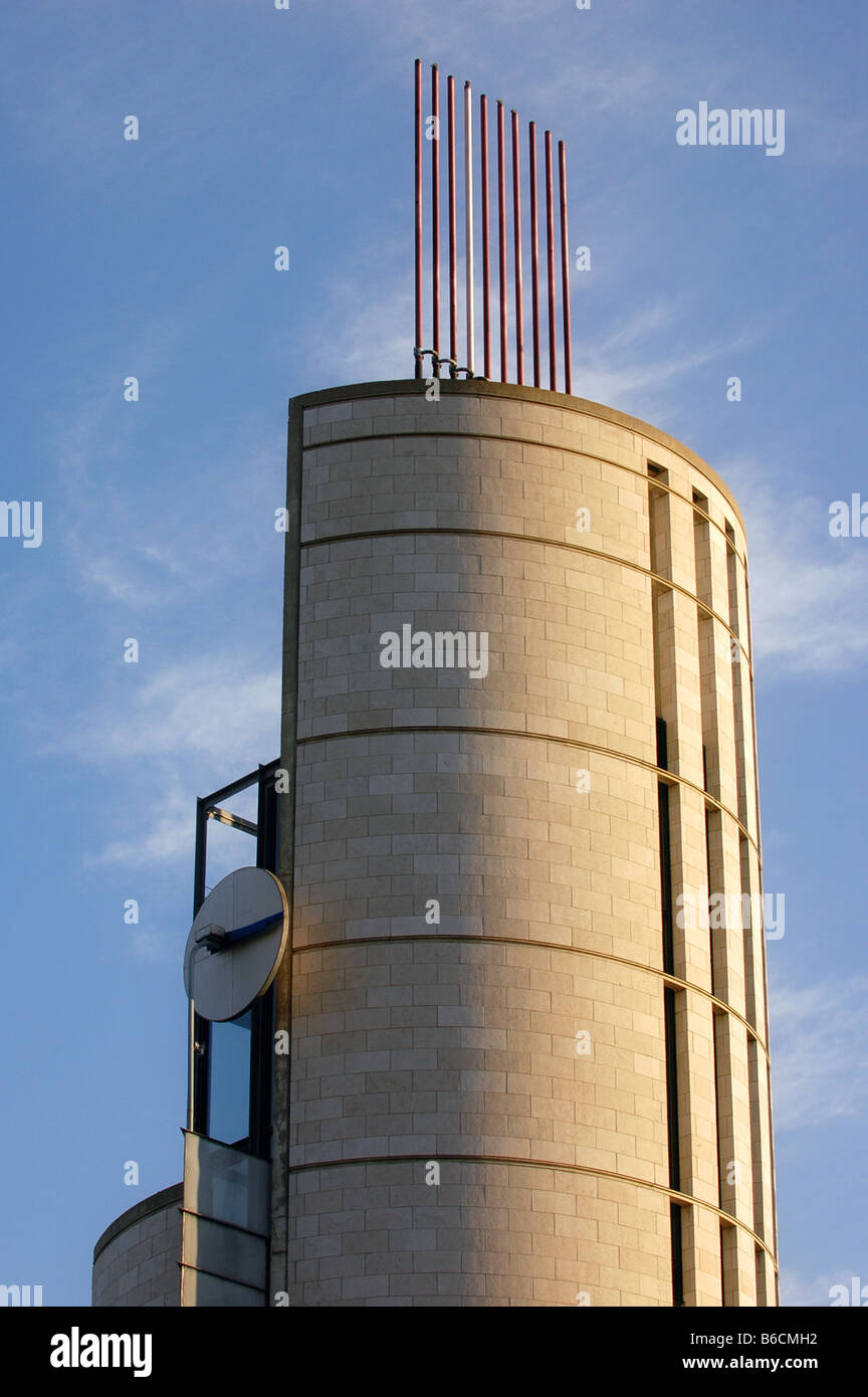 L'Eperon partie bâtiment du Musée d'archéologie et d'histoire à Pointe a Calliere Vieux Montréal, Québec, Canada. Banque D'Images