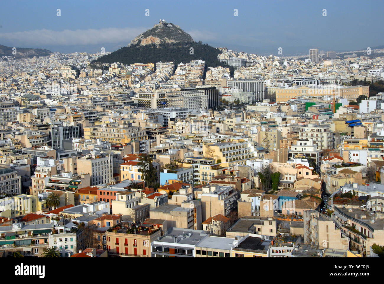 High angle view of city, Athènes, Grèce Banque D'Images